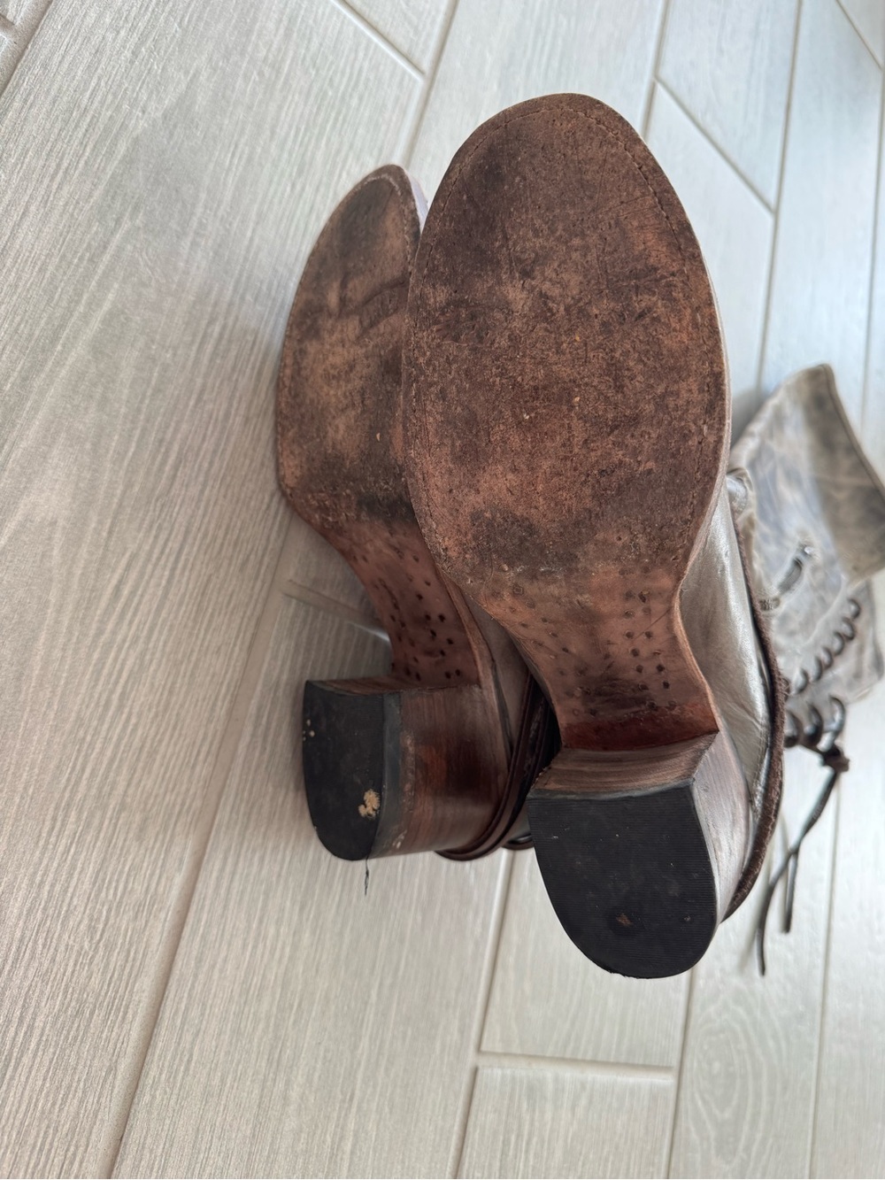 FREEBIRD BY STEVEN Coal Distressed High Boots Size 10 GUC - Picture 4 of 5